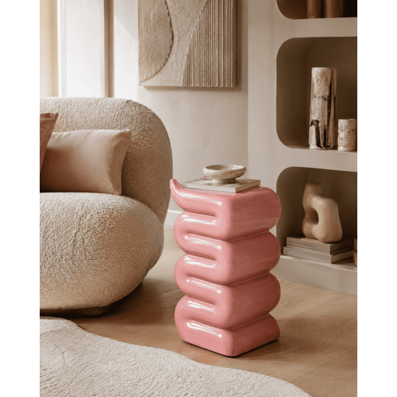 Table d’appoint rose poudré fibre de...