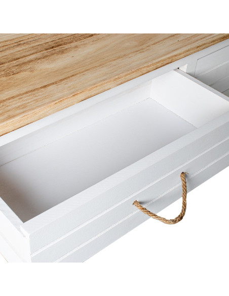 Console d’entrée blanc et bois 2 tiroirs 110 x 30 x 81 cm Clairval