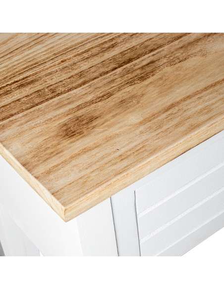 Console d’entrée blanc et bois 2 tiroirs 110 x 30 x 81 cm Clairval