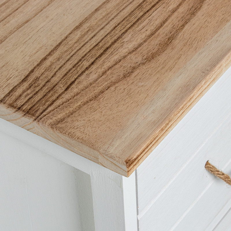 Commode blanc et bois 3 tiroirs Clairval