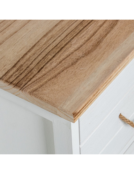 Commode blanc et bois 3 tiroirs Clairval