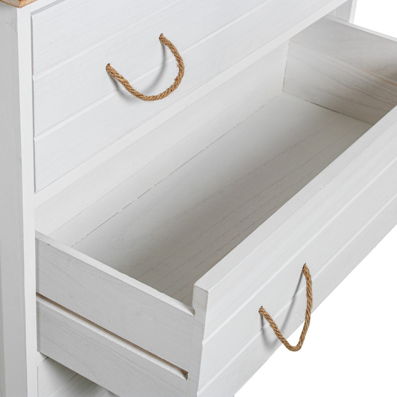 Commode blanc et bois 3 tiroirs Clairval