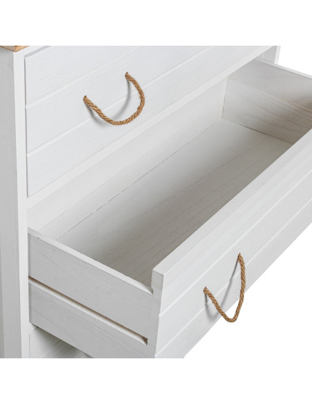 Commode blanc et bois 3 tiroirs Clairval