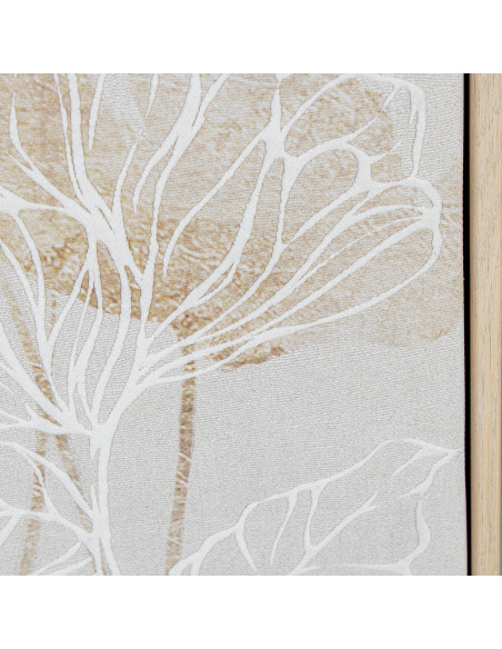 Triptyque toile fleurs cadre bois 30 x 90 cm Aubeline