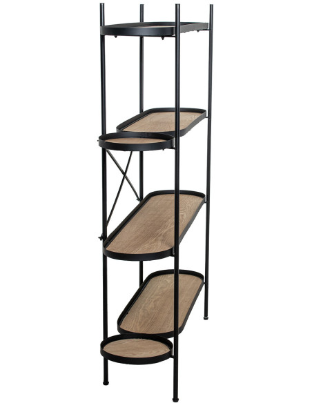 Étagère bois et métal noir 4 niveaux 110 x 29 x 136 cm Sorria