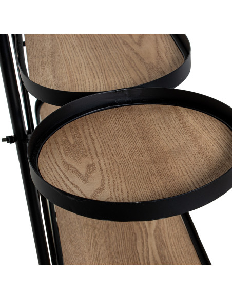 Étagère bois et métal noir 4 niveaux 110 x 29 x 136 cm Sorria