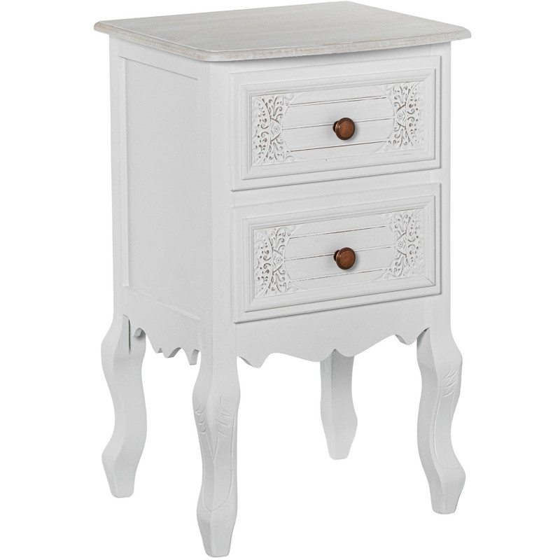 Table de chevet blanche en bois 2...