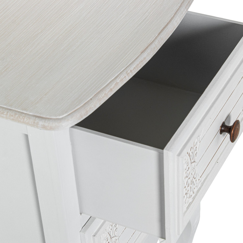 Table de chevet blanche en bois 2...