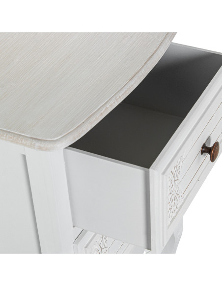 Table de chevet blanche en bois 2 tiroirs 40,5 x 35 x 66,5 cm Aubeline