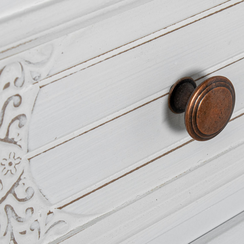 Table de chevet blanche en bois 2...