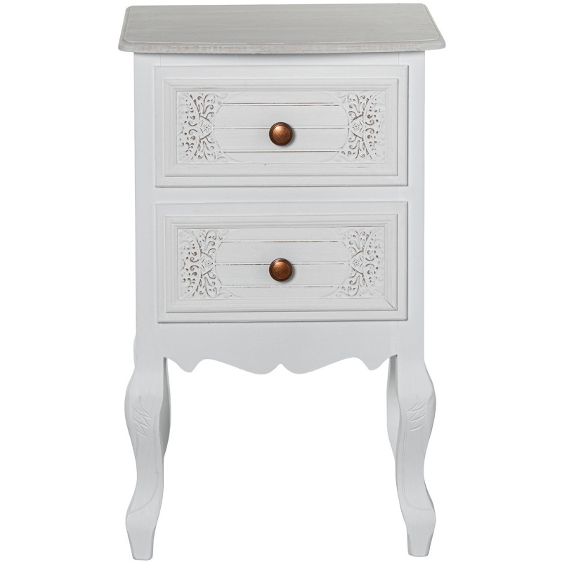 Table de chevet blanche en bois 2...