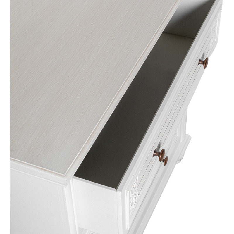 Commode blanche en bois 3 tiroirs 80...
