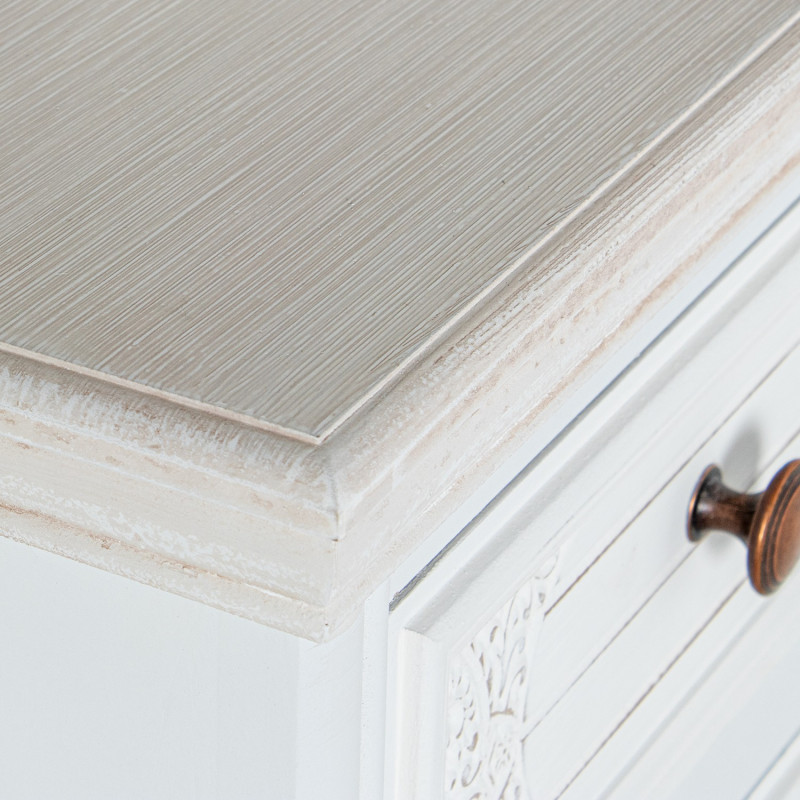 Chiffonnier blanc en bois 5 tiroirs...
