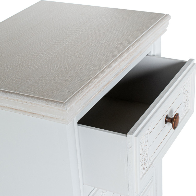 Chiffonnier blanc en bois 5 tiroirs...