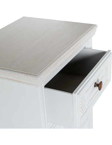 Chiffonnier blanc en bois 5 tiroirs 40 x 30 x 93 cm Aubeline