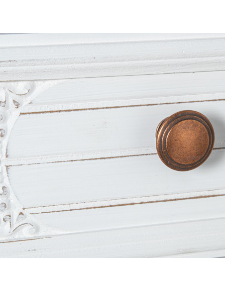 Chiffonnier blanc en bois 5 tiroirs 40 x 30 x 93 cm Aubeline