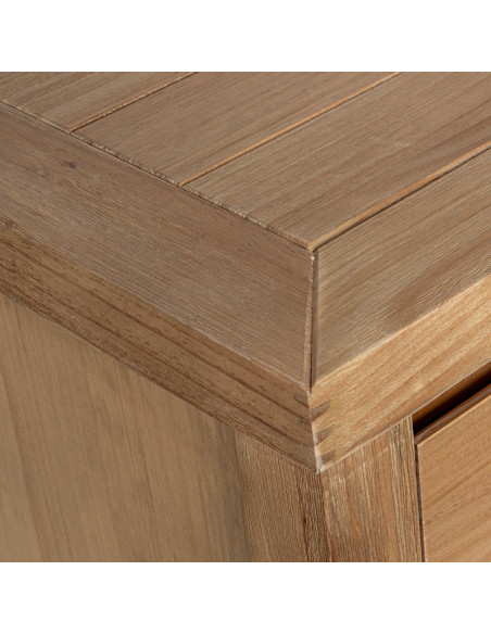 Table de chevet en bois naturel 3 tiroirs 50 x 40 x 66 cm Bréhat