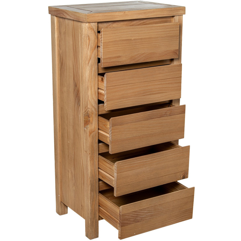 Chiffonnier en bois naturel 5 tiroirs...