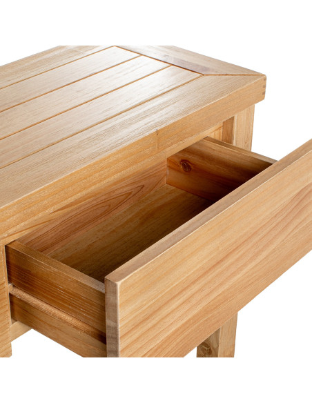 Console d’entrée en bois naturel 2 tiroirs 90 x 28 x 78 cm Bréhat