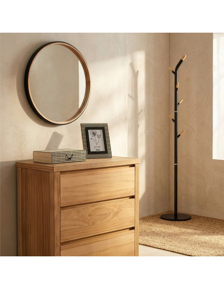 Commode en bois naturel 3 tiroirs 80 x 40 x 80 cm Bréhat