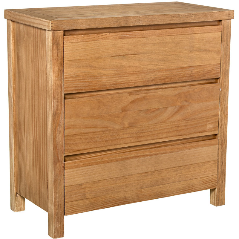 Commode en bois naturel 3 tiroirs 80...
