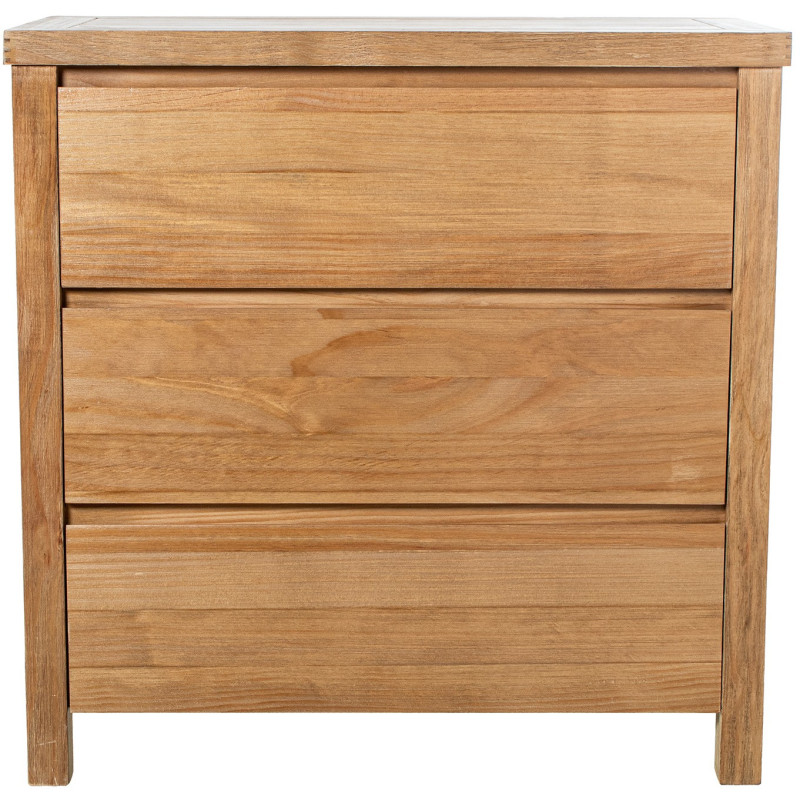 Commode en bois naturel 3 tiroirs 80...