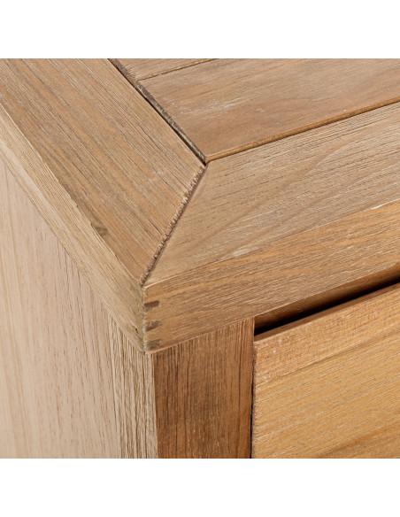Commode en bois naturel 3 tiroirs 80 x 40 x 80 cm Bréhat