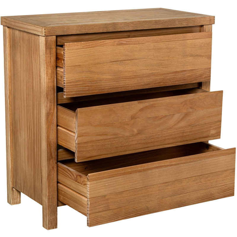 Commode en bois naturel 3 tiroirs 80...