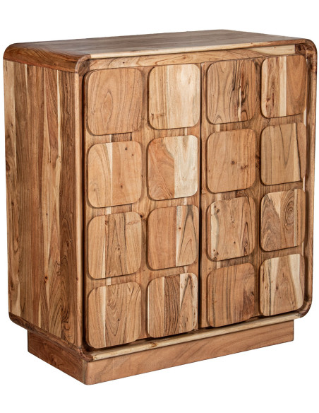 Buffet haut en bois de manguier 2 portes 90 x 45 x 100 cm Ondéa