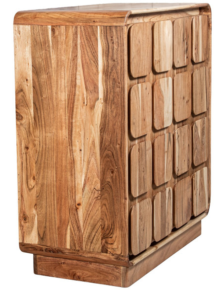 Buffet haut en bois de manguier 2 portes 90 x 45 x 100 cm Ondéa