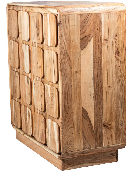 Buffet haut en bois de manguier 2 portes 90 x 45 x 100 cm Ondéa