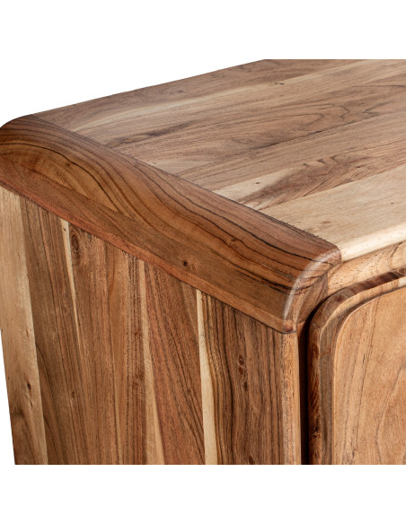 Buffet haut en bois de manguier 2 portes 90 x 45 x 100 cm Ondéa