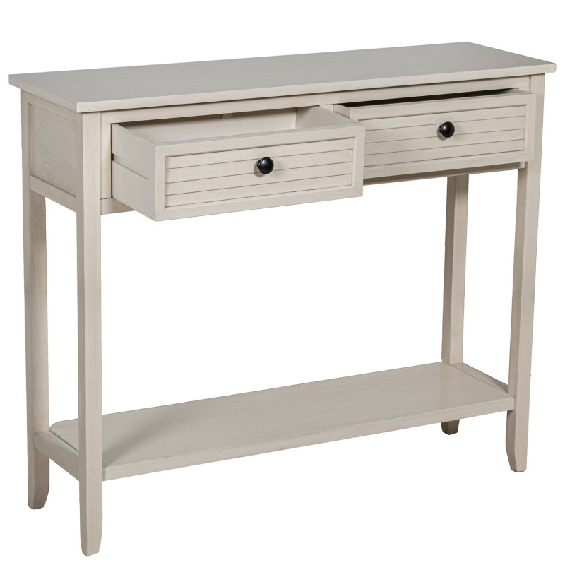 Console en bois beige 2 tiroirs 90 x...