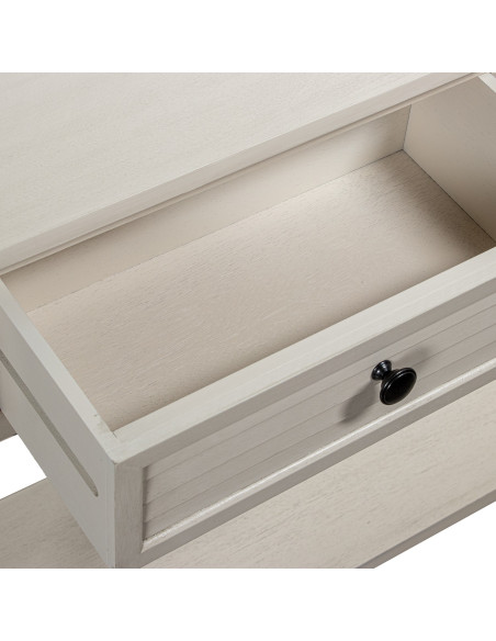 Console en bois beige 2 tiroirs 90 x 28 x 75 cm Sélune