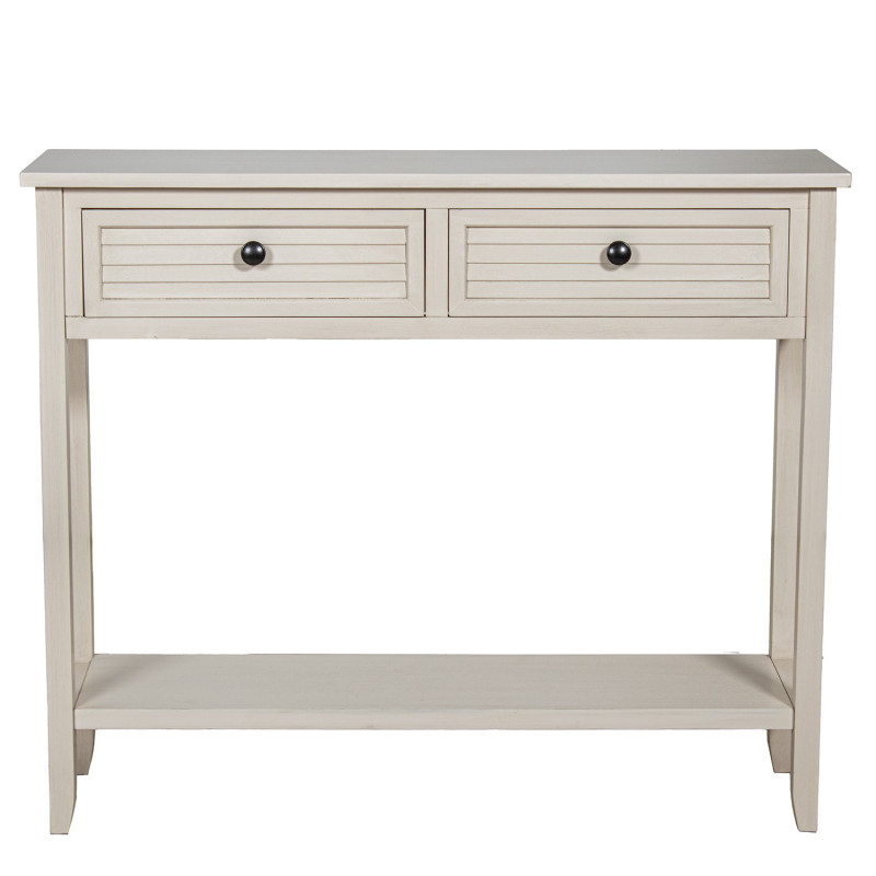 Console en bois beige 2 tiroirs 90 x...