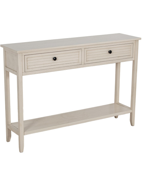 Console en bois beige 2 tiroirs 110x28x75 cm Sélune