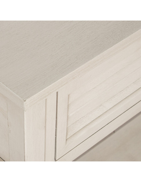 Console en bois beige 2 tiroirs 110x28x75 cm Sélune