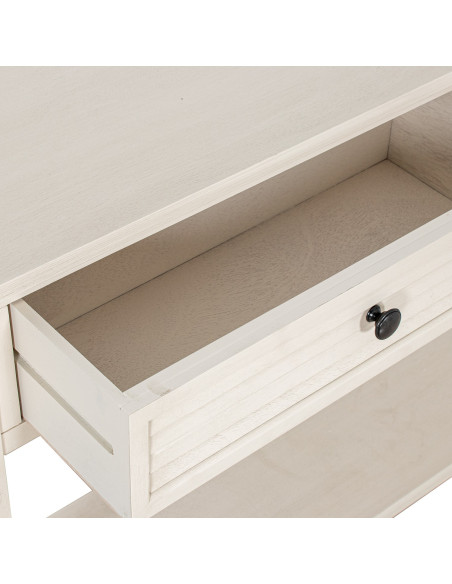 Console en bois beige 2 tiroirs 110x28x75 cm Sélune