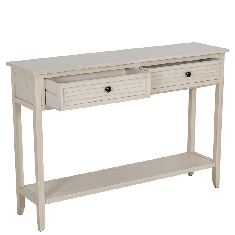Console en bois beige 2 tiroirs...