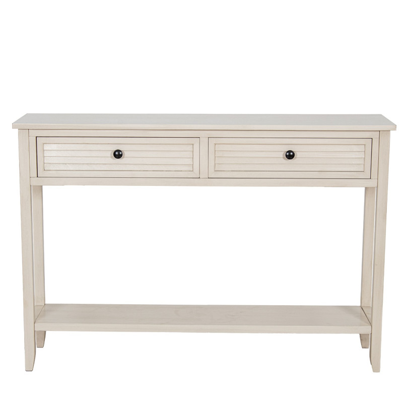 Console en bois beige 2 tiroirs...