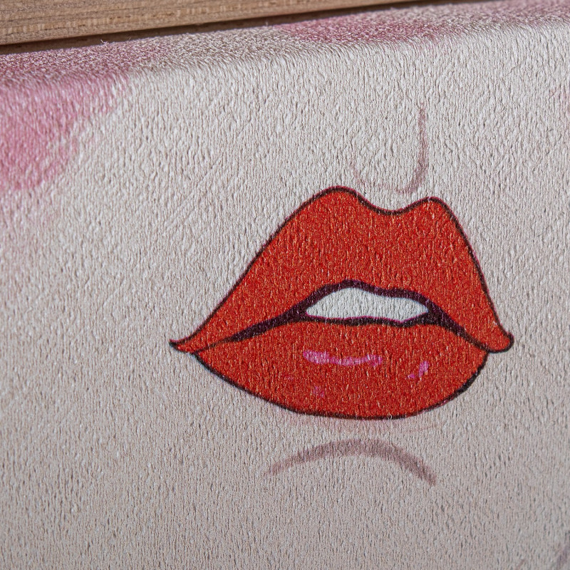 Tableau femme sur toile rose cadre PS...