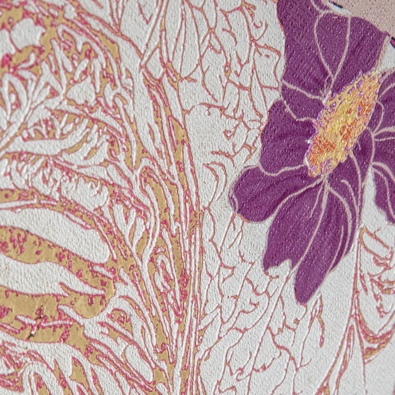 Tableau femme sur toile rose cadre PS...