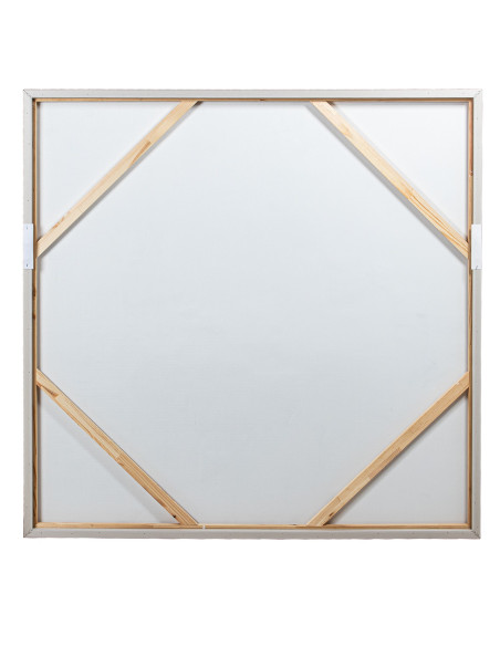 Tableau skyline abstrait bleu cadre bois 120x120 cm Urbélia