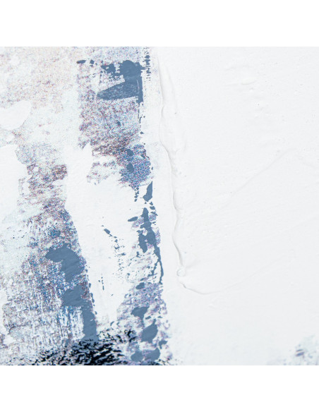 Tableau skyline abstrait bleu cadre bois 120x120 cm Urbélia