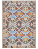 Tapis motif kilim beige et bleu 160x230 cm Iskala