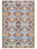 Tapis kilim en polyester beige et bleu 200x300 cm Iskala