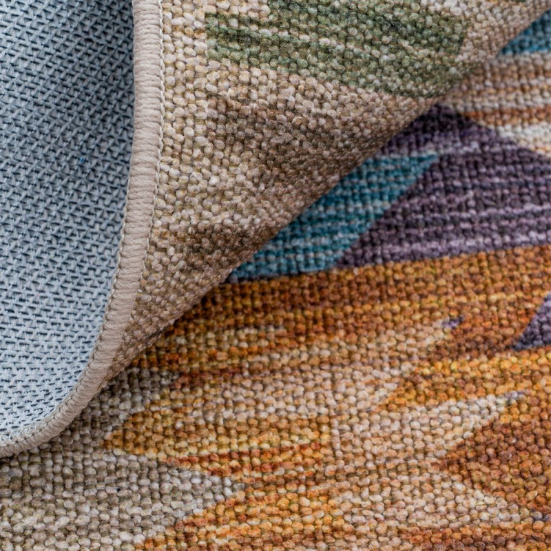 Tapis kilim en polyester beige et...