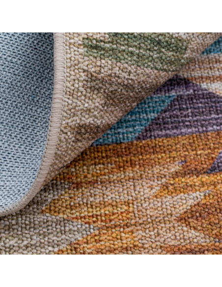 Tapis kilim en polyester beige et bleu 200x300 cm Iskala