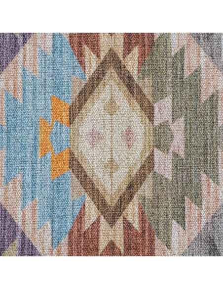 Tapis kilim en polyester beige et bleu 200x300 cm Iskala