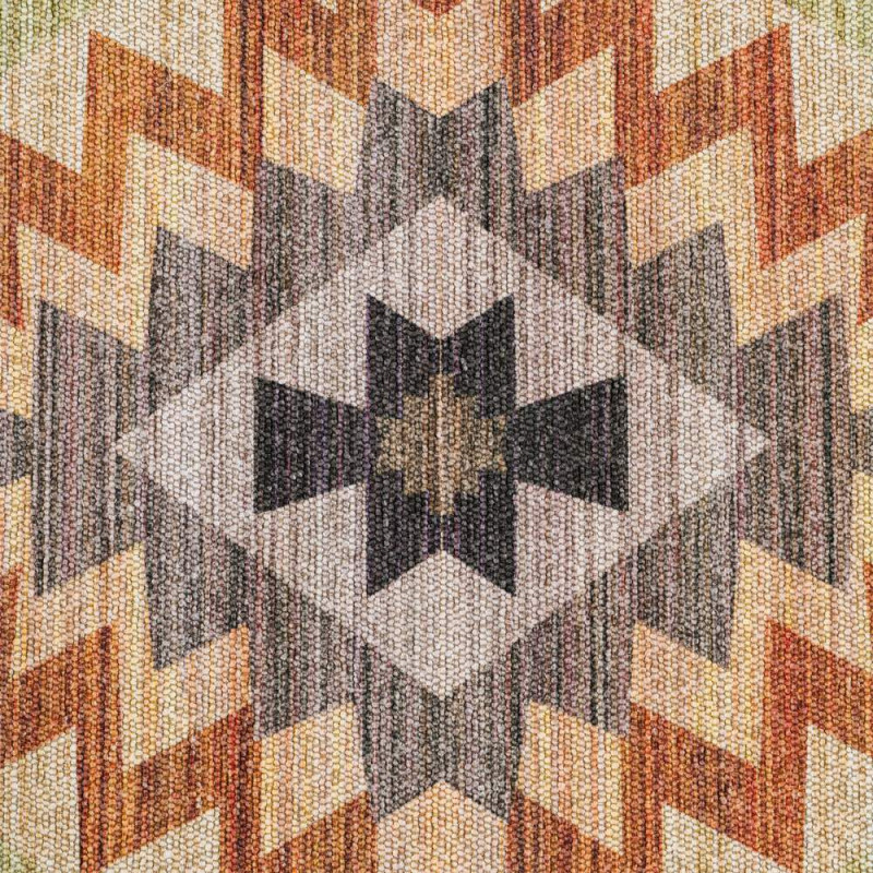 Tapis kilim en polyester beige vert...